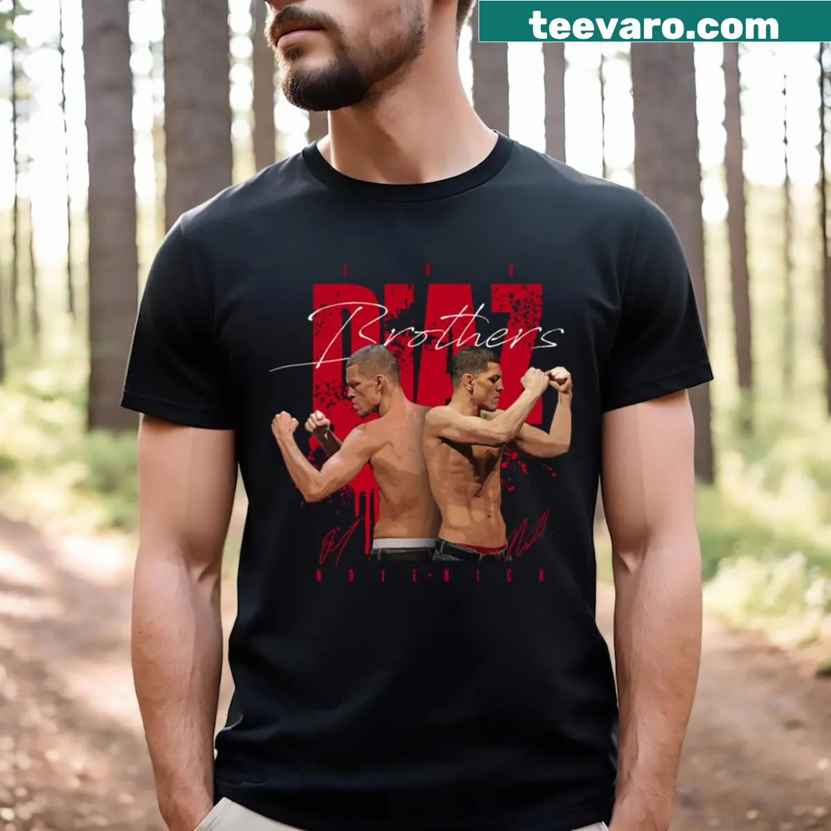 Tribute design for MMA fighter Nate Diaz on T-shirt. — on a men's t-shirt