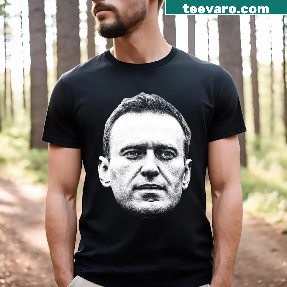 Portrait T-shirt featuring Alexei Navalny — on a men's t-shirt