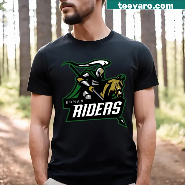 Illustrated Rohan Riders t-shirt featuring a horse and rider design