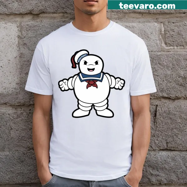 Illustration of Stay Puft character on a T-shirt