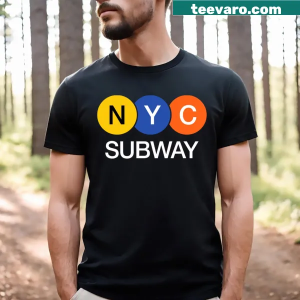 Illustrated NYC Subway graphic on a casual t-shirt