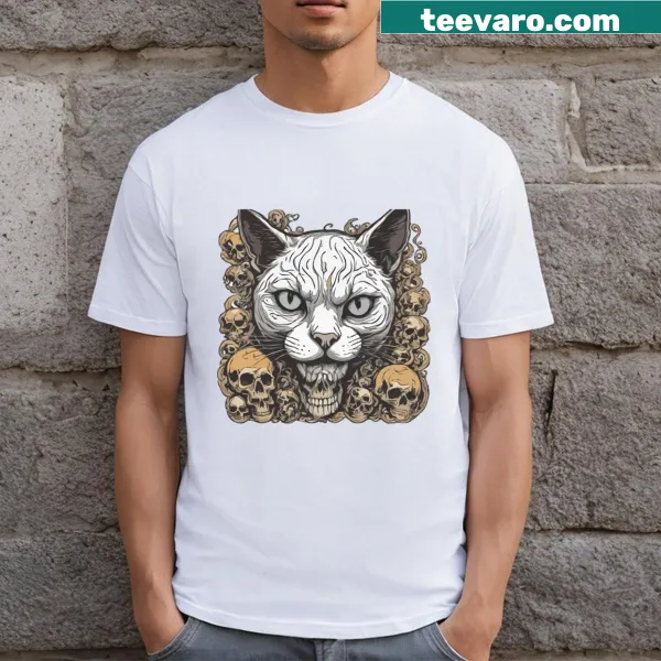 Cute cat illustration on an essential t-shirt