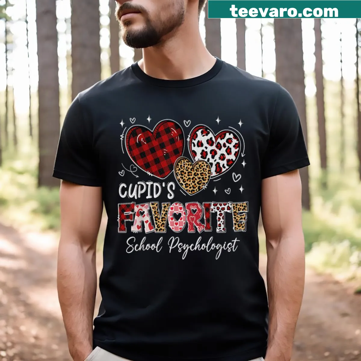 Valentine-themed text for a school psychologist on a t-shirt — on a men's t-shirt