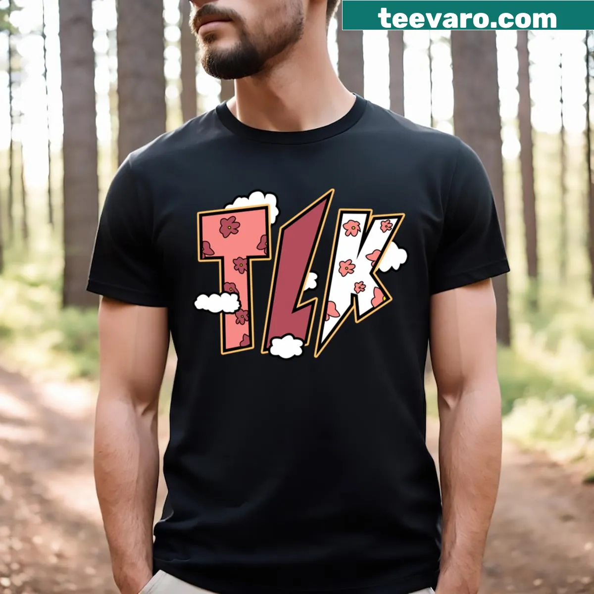 Charming floral illustration t-shirt capturing nature in bloom. — on a men's t-shirt