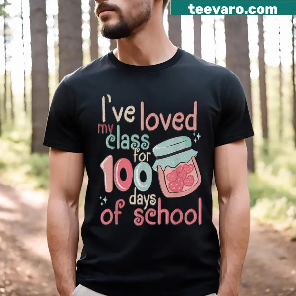 T-shirt celebrating teachers with 'Days Loved My Class Teacher' text