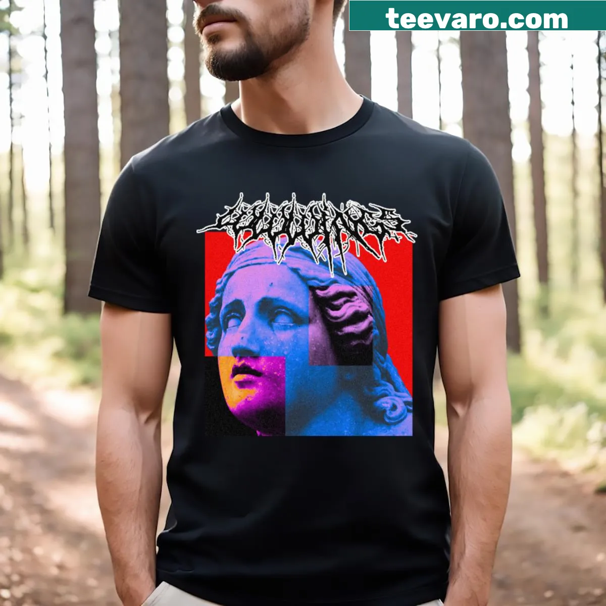 Cartoon design T-shirt celebrating EDM culture — on a men's t-shirt