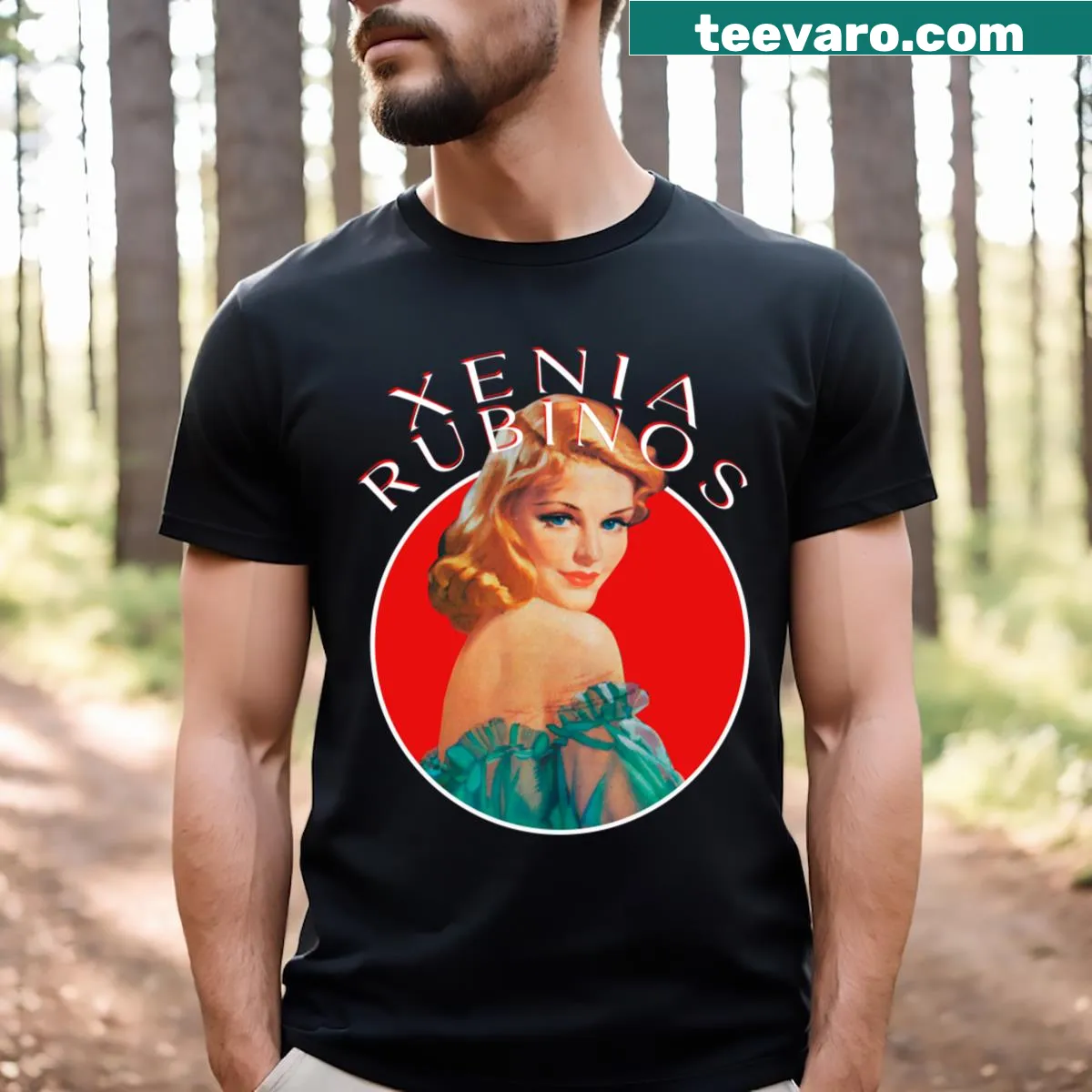 Art Pop T-shirt inspired by Xenia Rubinos — on a men's t-shirt