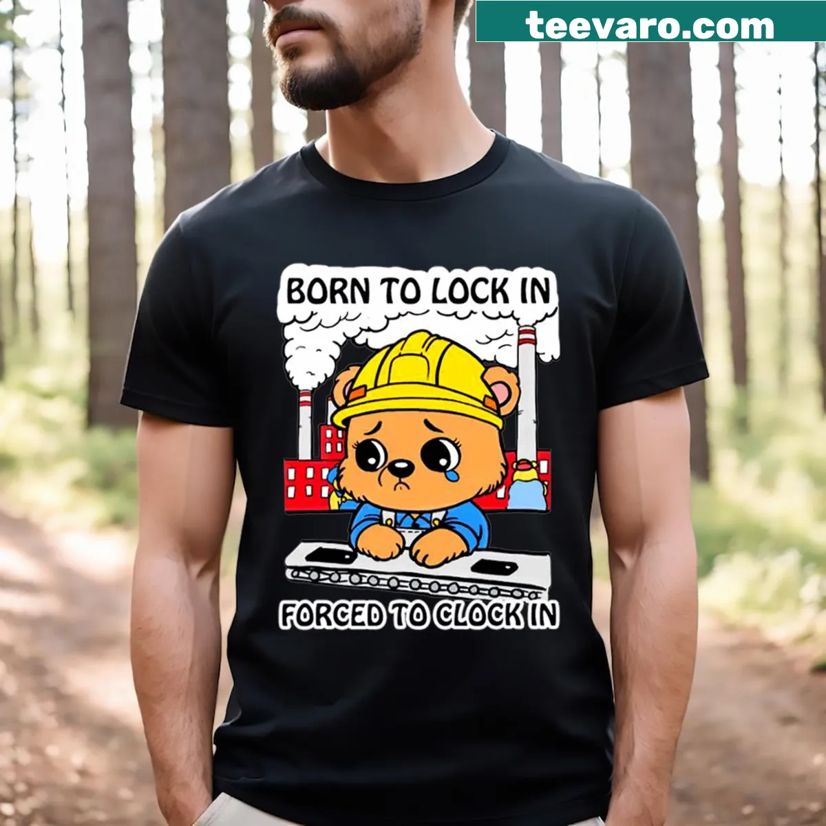 Witty T-shirt with a slogan about work life — on a men's t-shirt
