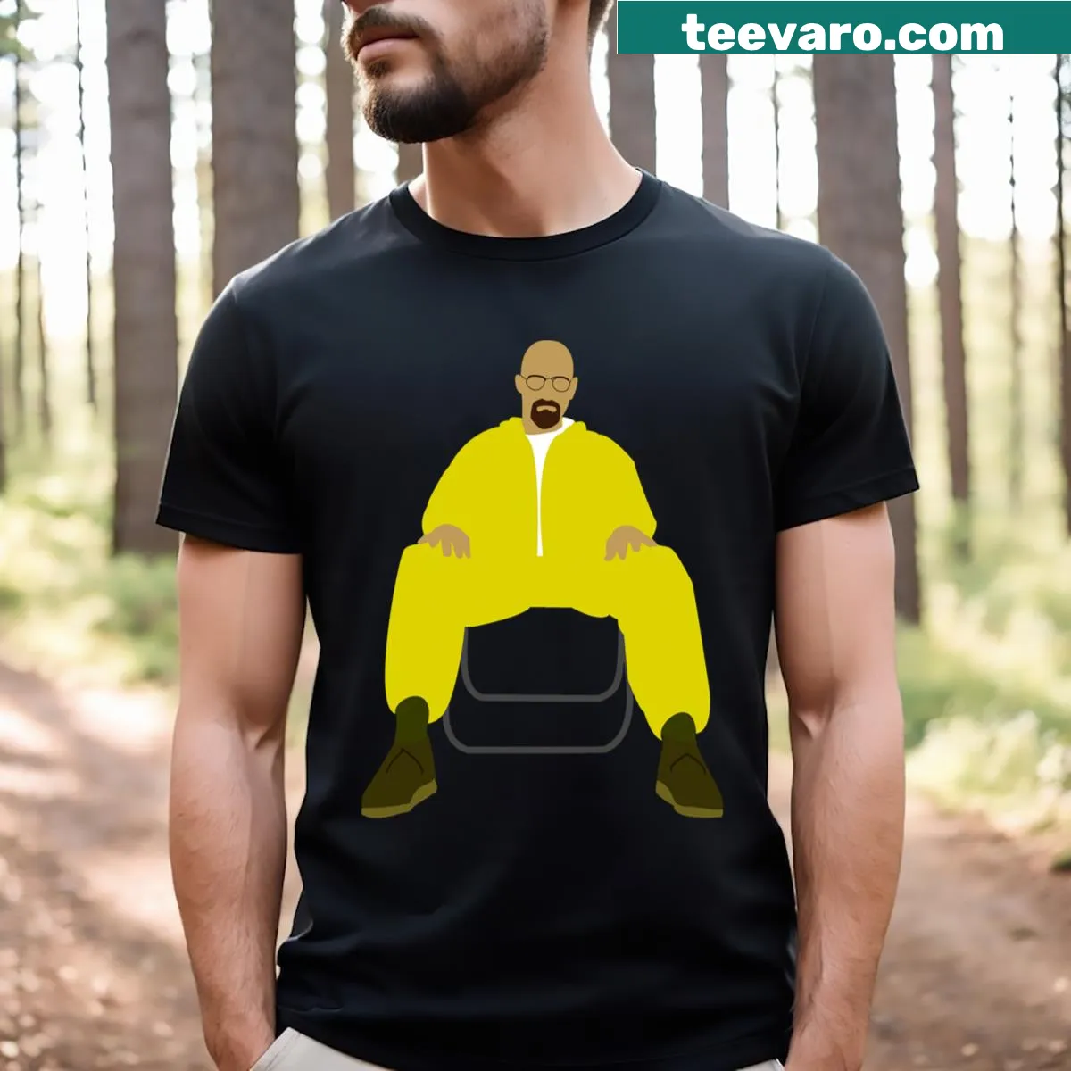 Bold t-shirt featuring Heisenberg silhouette and iconic phrase — on a men's t-shirt