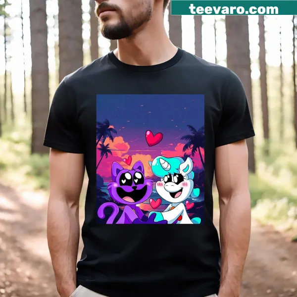 Cartoon design of happy animals on a T-shirt