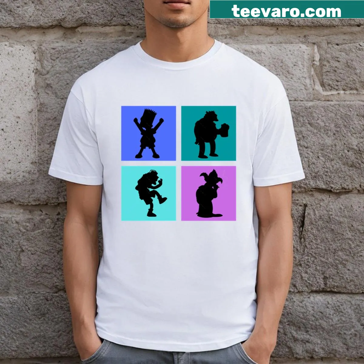 Edgy Bad Boy Squares T-shirt with playful typography design — on a men's t-shirt