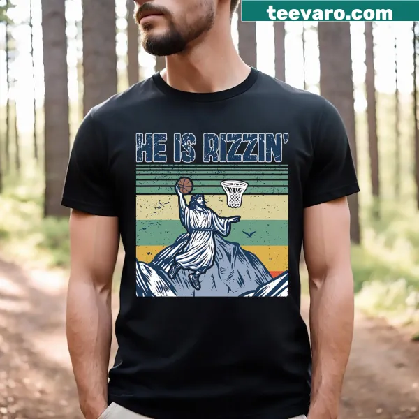 Retro T-shirt with Jesus playing basketball for Easter