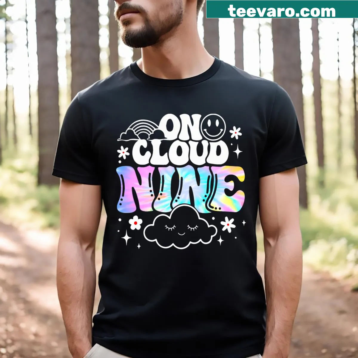 Funny birthday graphic t-shirt for kids turning nine years old — on a men's t-shirt