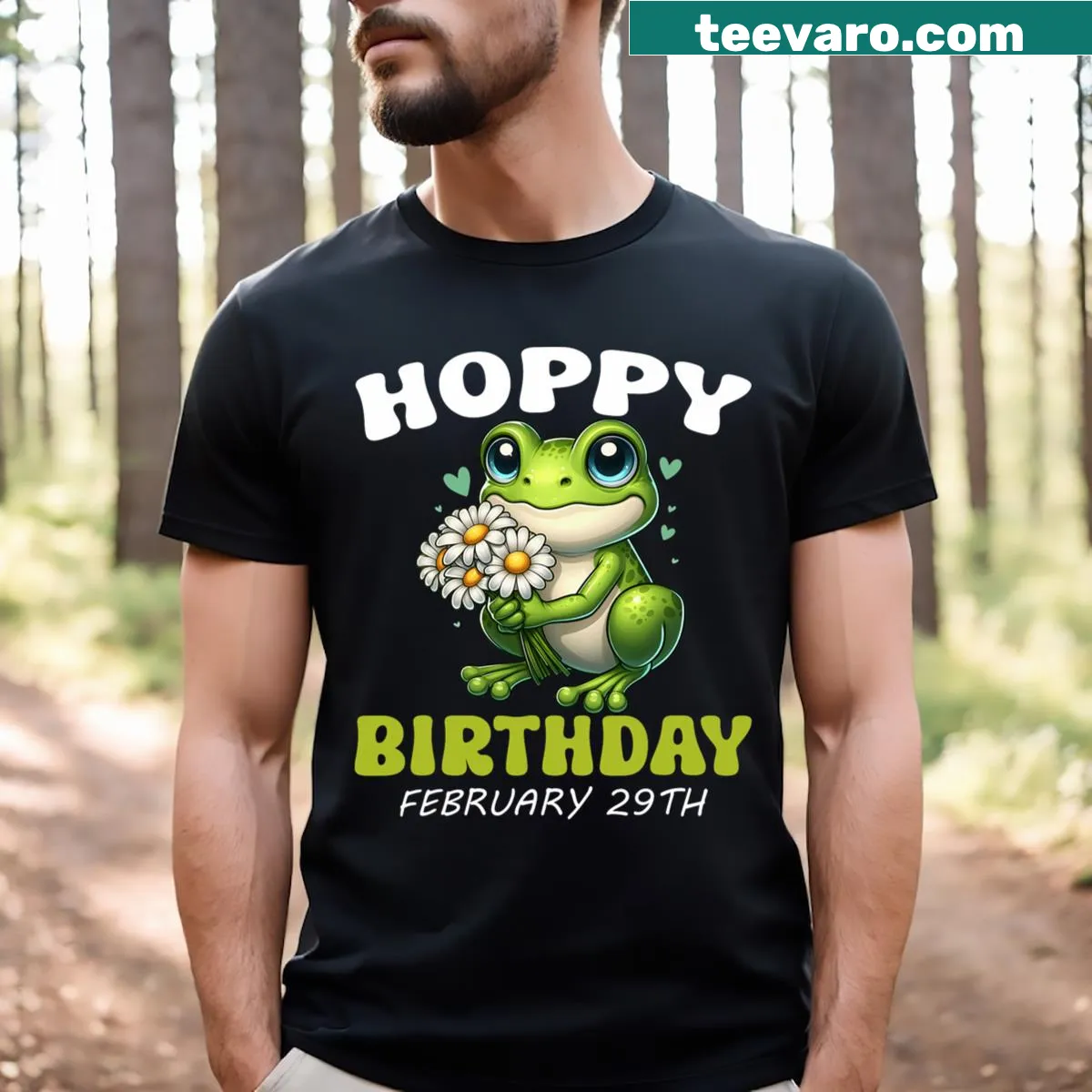 Funny T-shirt stating 'Leap Day Is My Birthday' — on a men's t-shirt