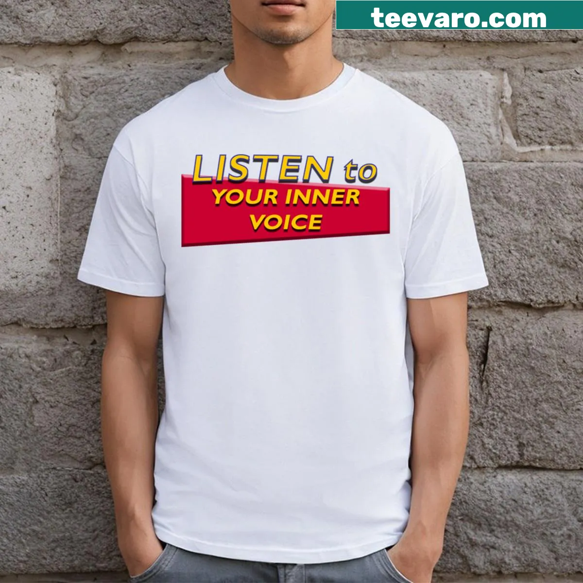 Inspirational typography t-shirt encouraging self-trust — on a men's t-shirt