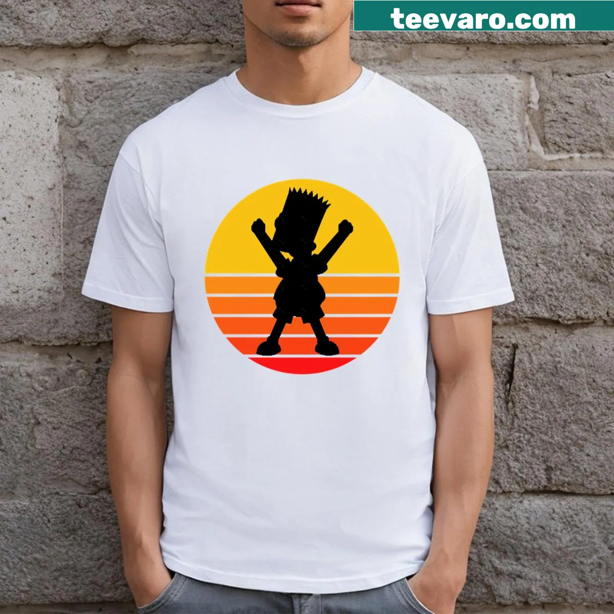 Sunset scene illustration on men's t-shirt — on a men's t-shirt