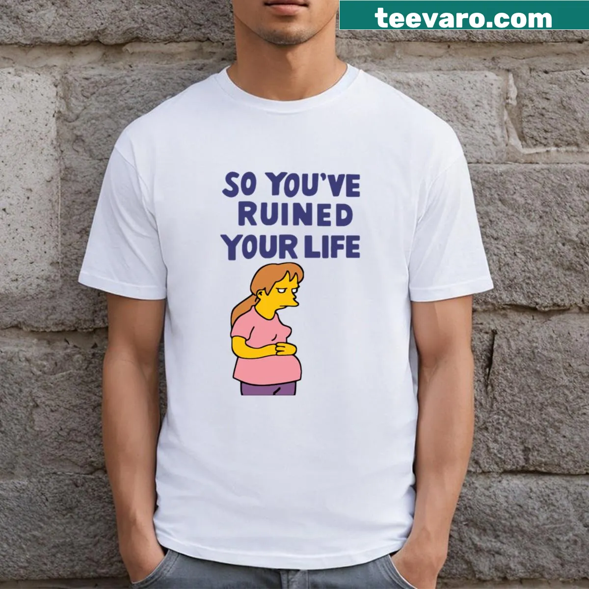 Sarcastic So You've Ruined Your Life t-shirt with a vintage design. — on a men's t-shirt
