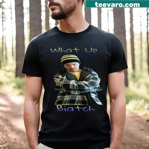 Playful T-shirt featuring graphic design inspired by Pinkman