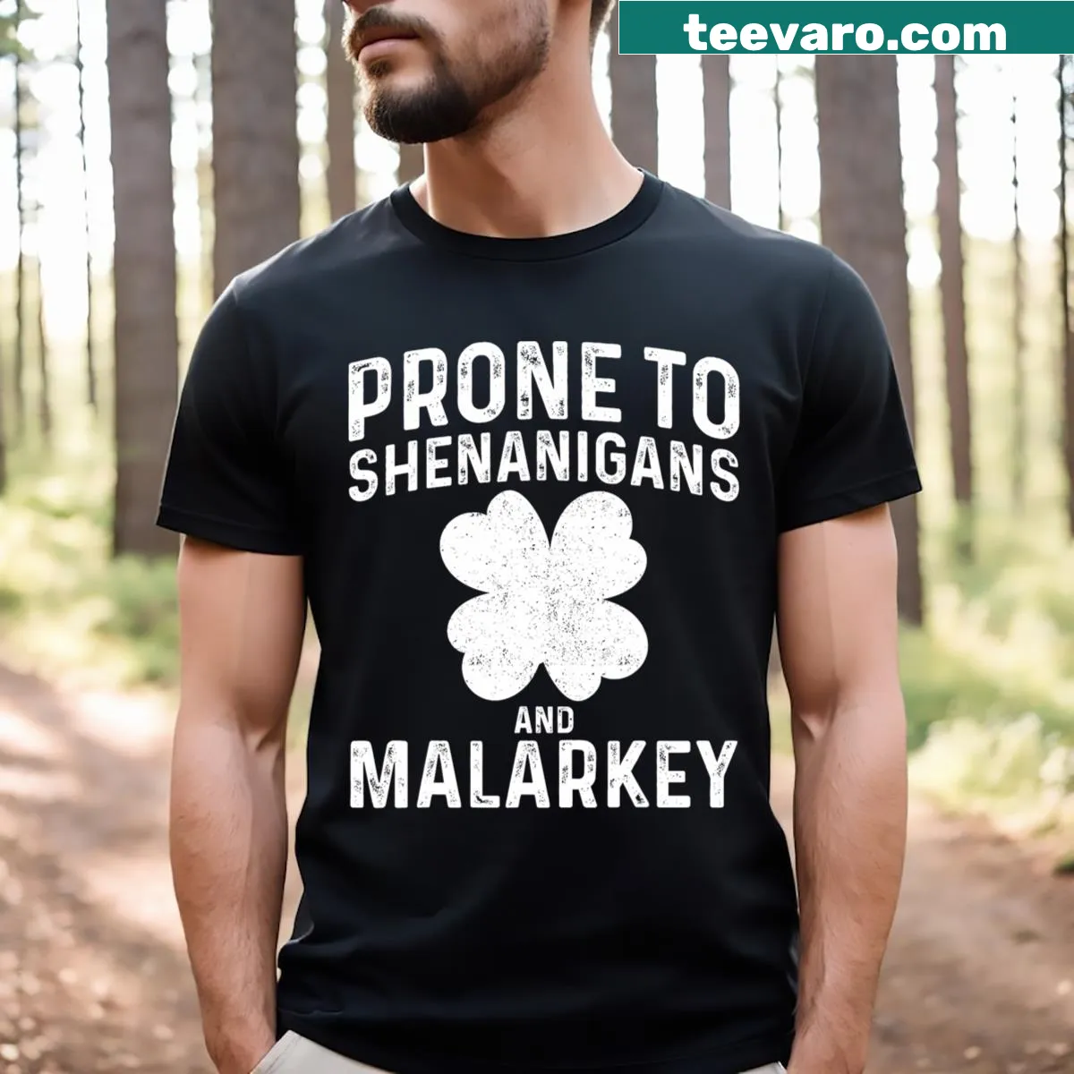 Whimsical St. Patrick's Day t-shirt with fun graphics — on a men's t-shirt