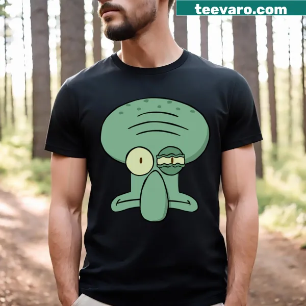 Cartoon Squidward t-shirt featuring his iconic expression