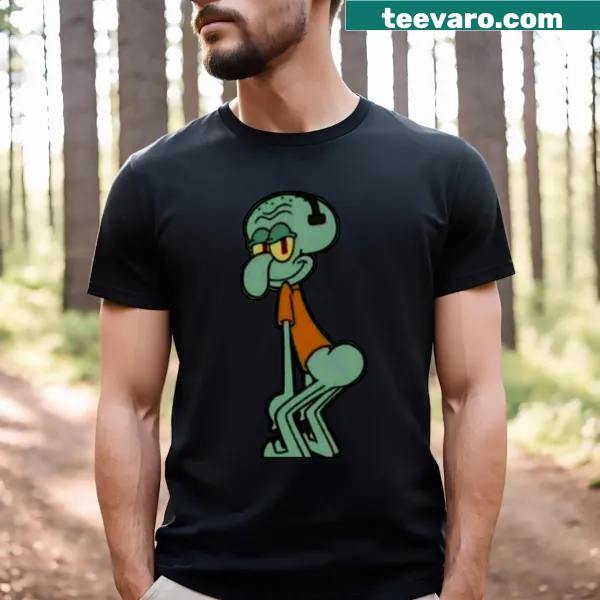 Funny Squidward t-shirt featuring a cartoon of him twerking