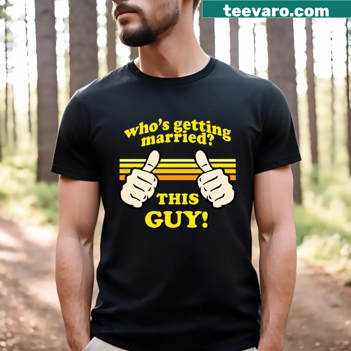 Shirt with the phrase 'This Guy Is Getting Married!' — on a men's t-shirt