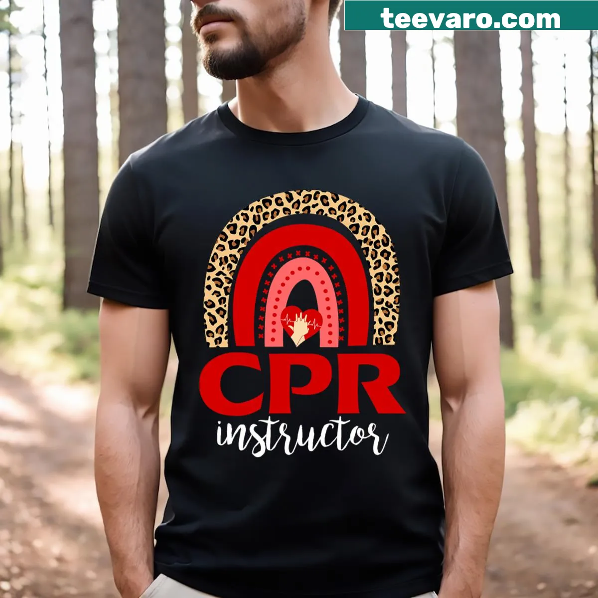 Funny vintage CPR instructor job title t-shirt — on a men's t-shirt