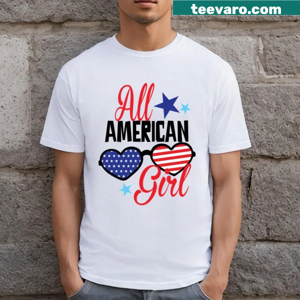 Patriotic t-shirt for girls celebrating the Fourth of July