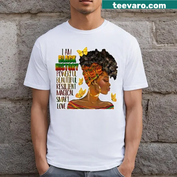 Black Girl Magic tee featuring afro illustration and text