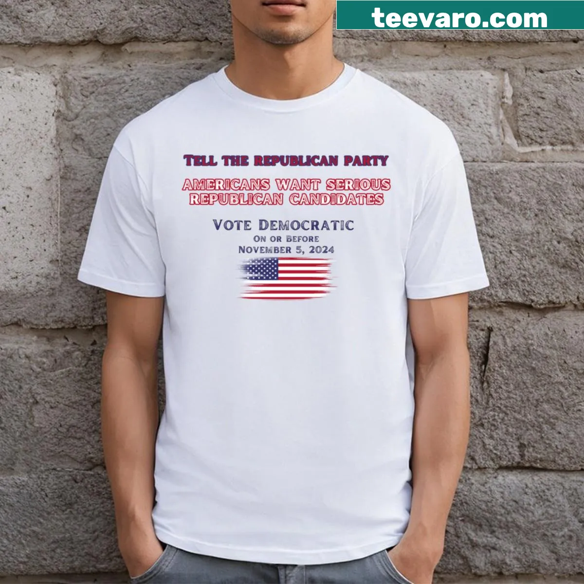 Vintage political t-shirt with message about Republican candidates. — on a men's t-shirt