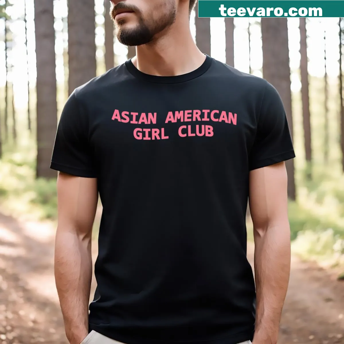 T-shirt celebrating Asian American identity and girl camaraderie. — on a men's t-shirt