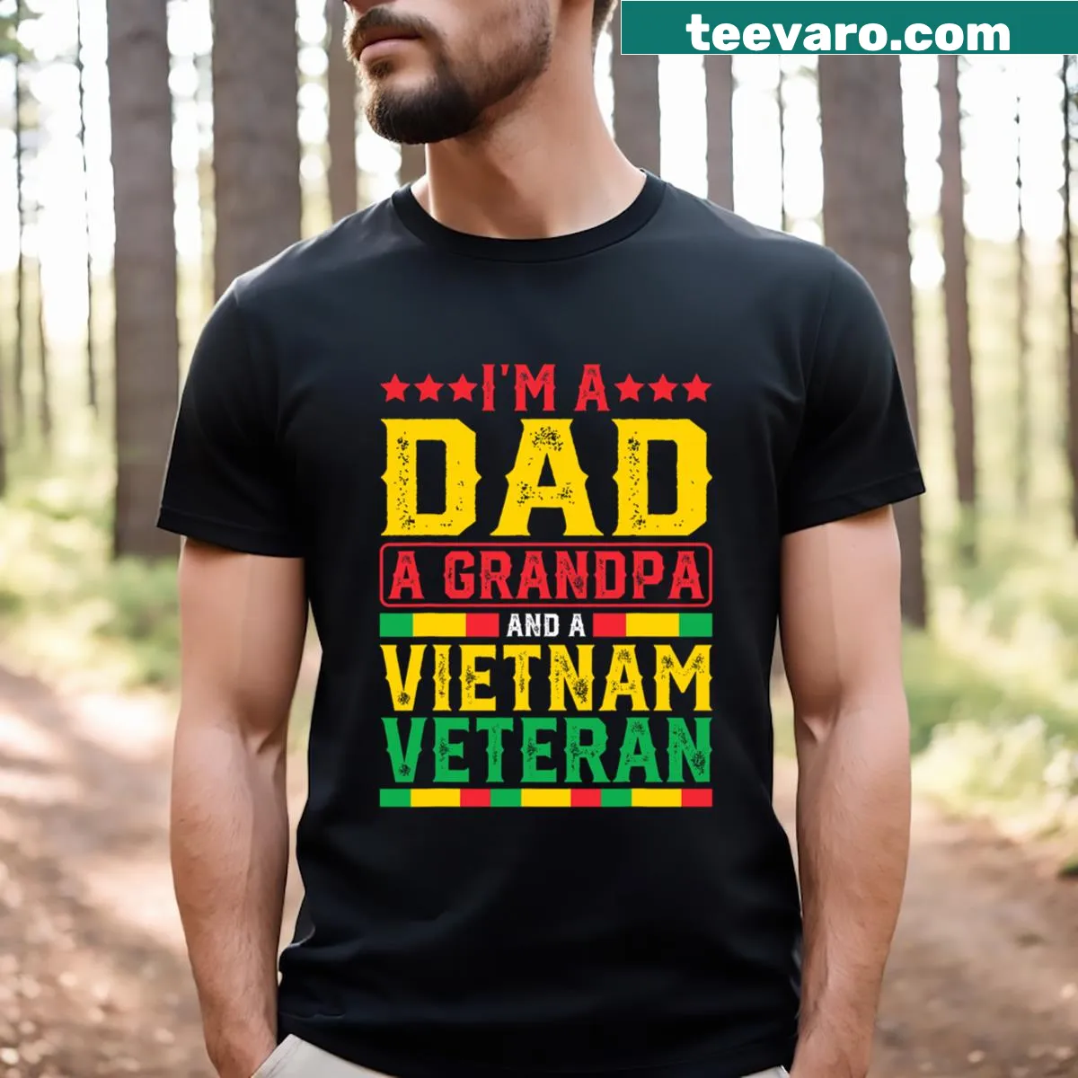 Vintage-style t-shirt for Vietnam veteran dads — on a men's t-shirt