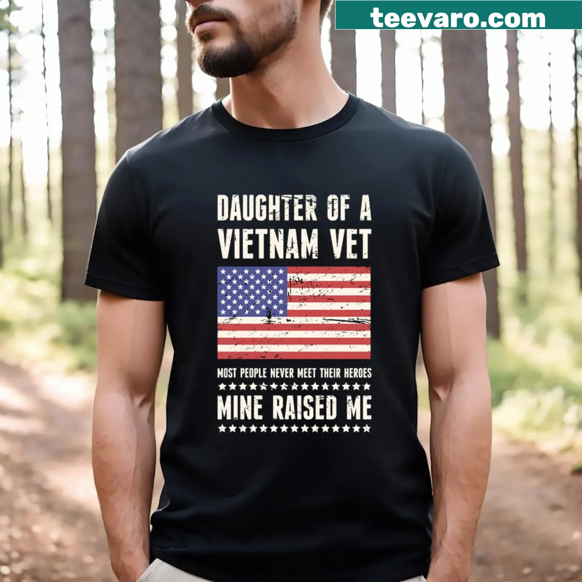 T-shirt honoring daughters of Vietnam veterans — on a men's t-shirt