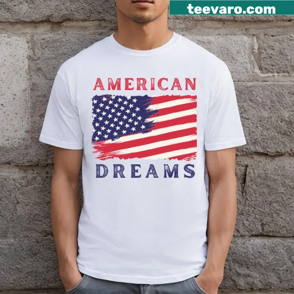 USA pride t-shirt with flagged design and text