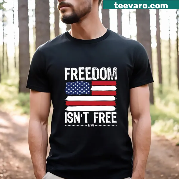 Memorial Day t-shirt with freedom message and flag design