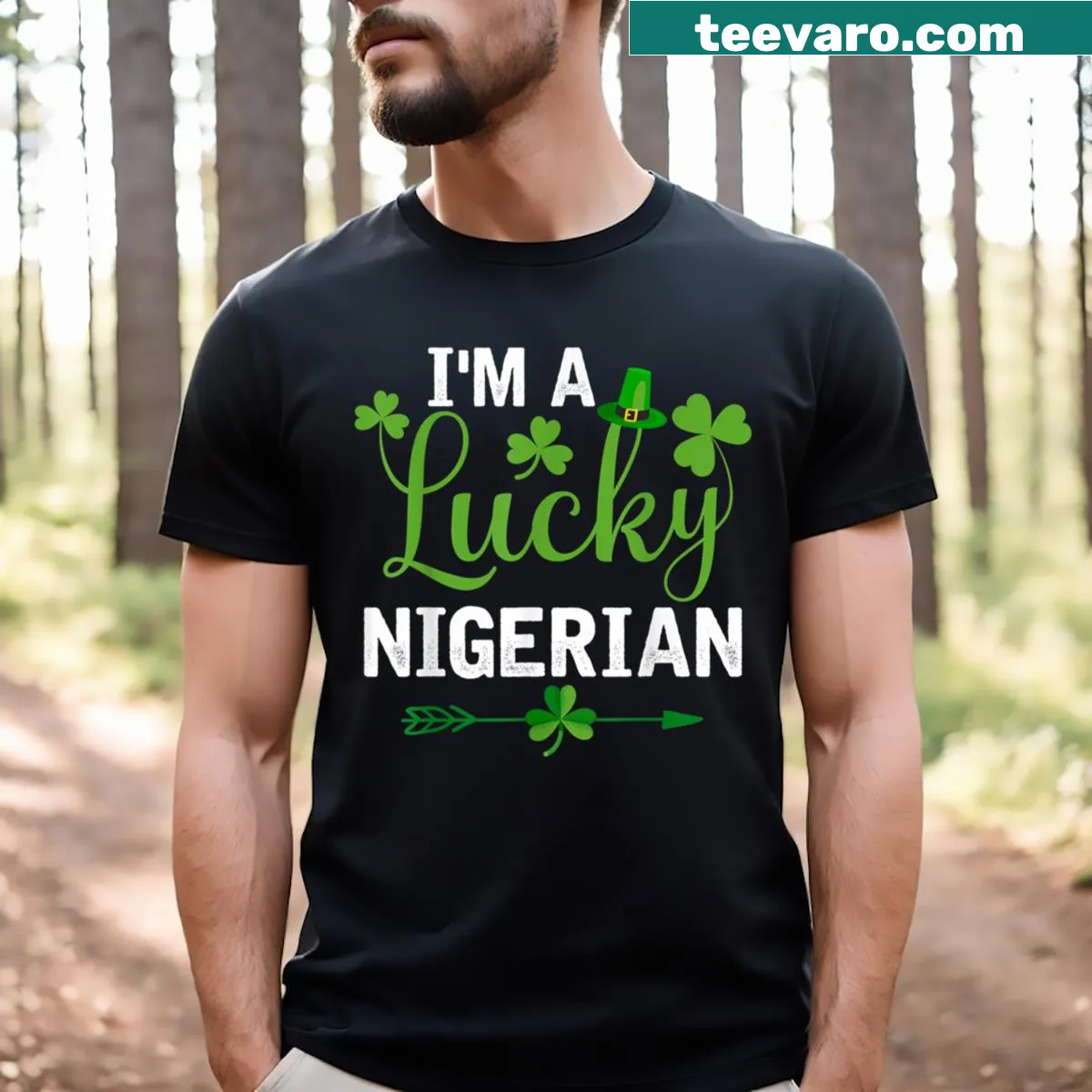Humorous St. Patrick's Day t-shirt with a playful slogan — on a men's t-shirt