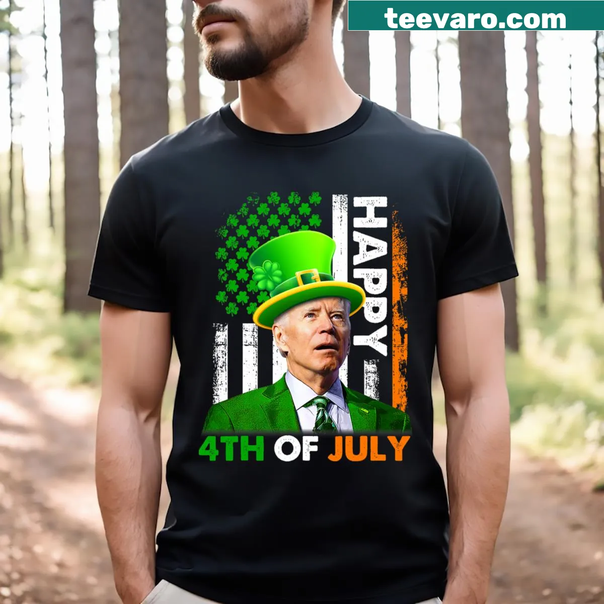 Funny Joe Biden and US flag T-shirt for holidays — on a men's t-shirt