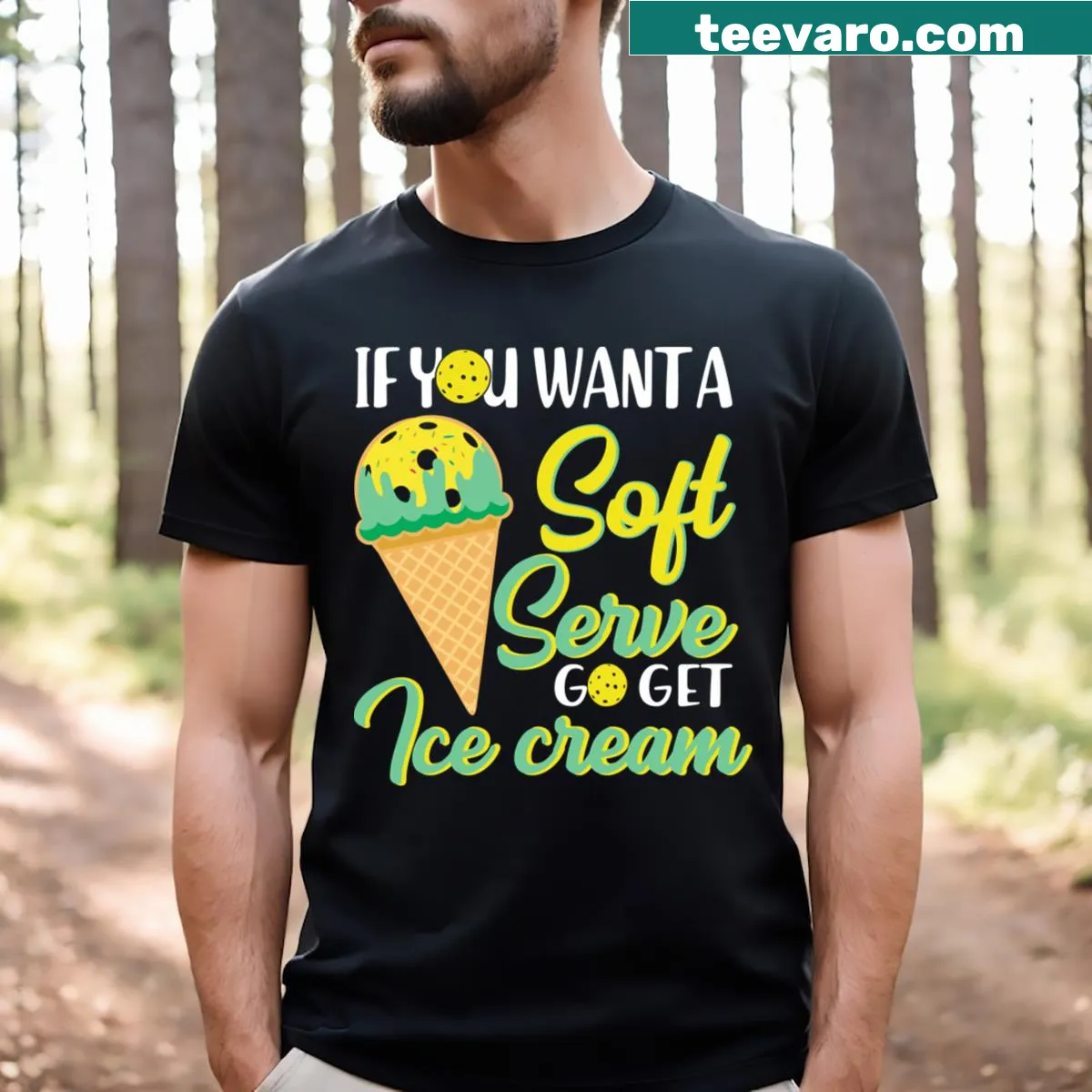 Funny Pickleball pun graphic T-shirt — on a men's t-shirt
