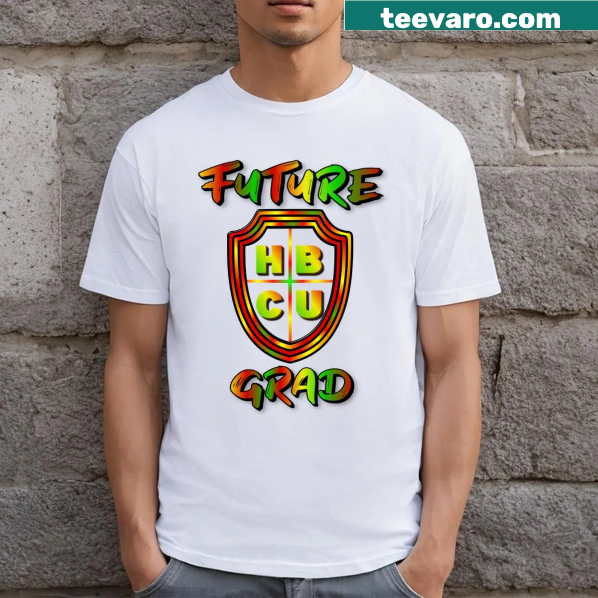 Inspirational HBCU future grad T-shirt for students — on a men's t-shirt