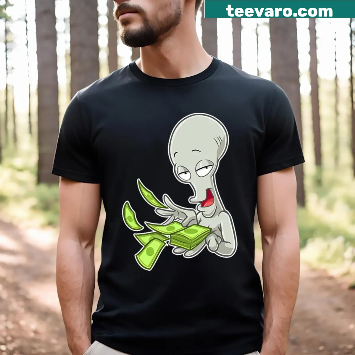Abstract typography T-shirt featuring 'Gelem Duwet Ra' text — on a men's t-shirt