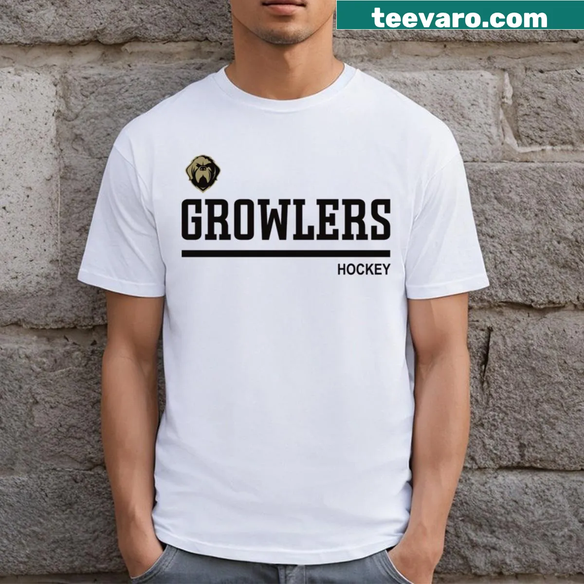 Newfoundland Growlers team emblem on a sports T-shirt — on a men's t-shirt