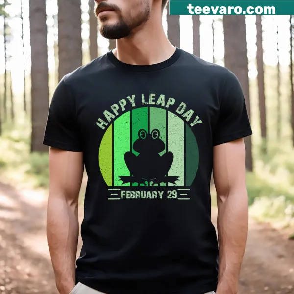 Vintage t-shirt featuring a hoppy frog design for Leap Day