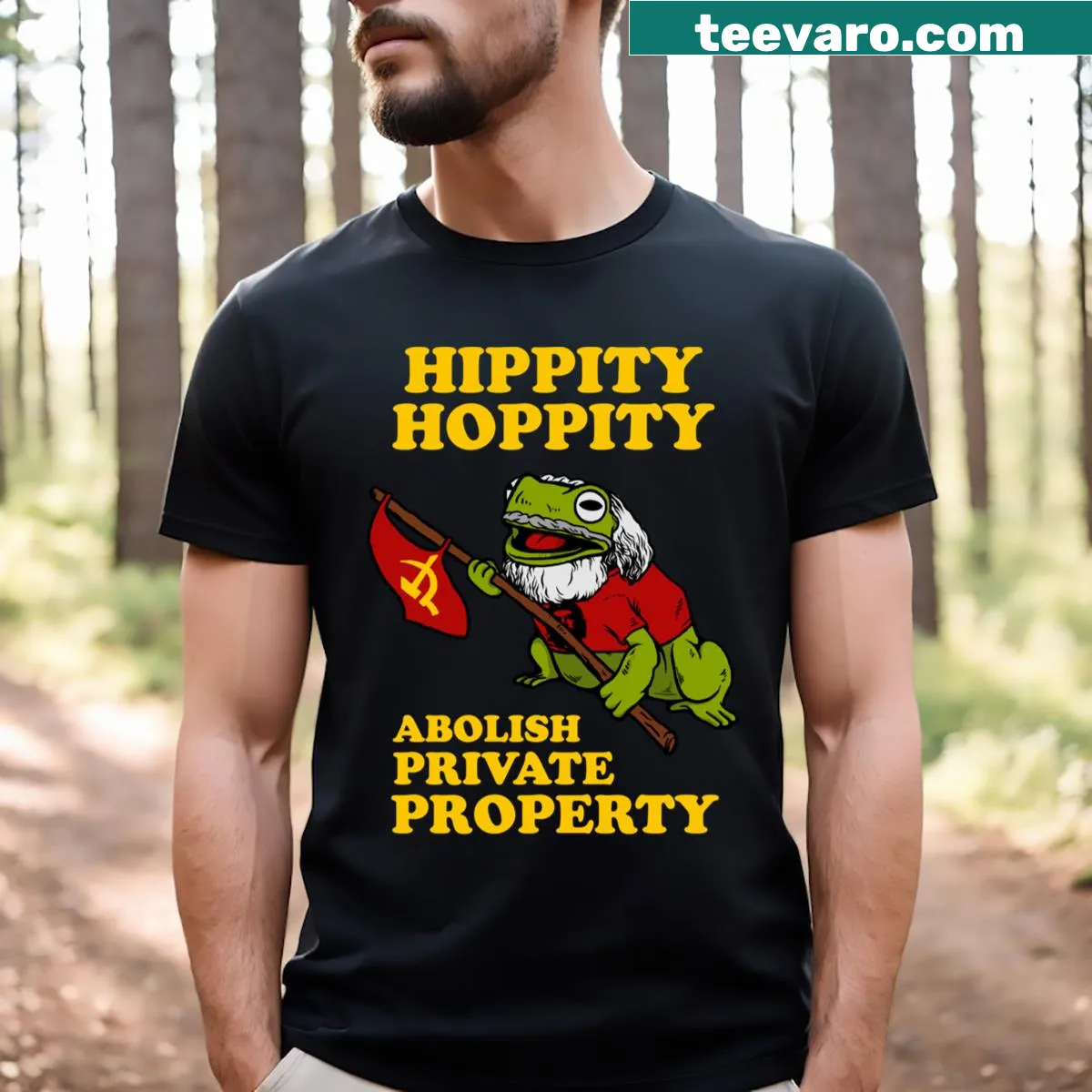 Humorous design shirt with slogan about property rights — on a men's t-shirt