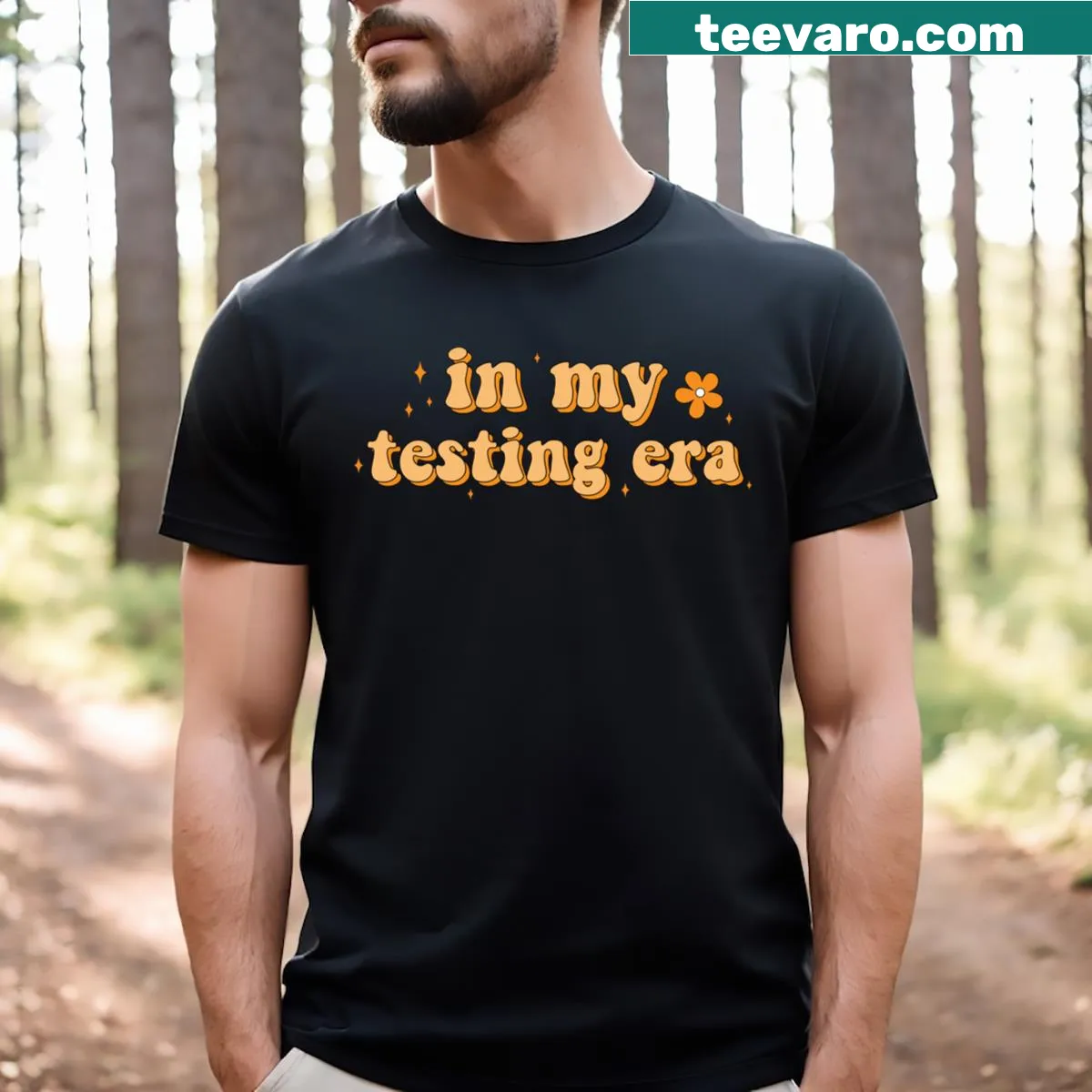 Humorous design featuring the phrase 'In My Testing Era' for teachers. — on a men's t-shirt