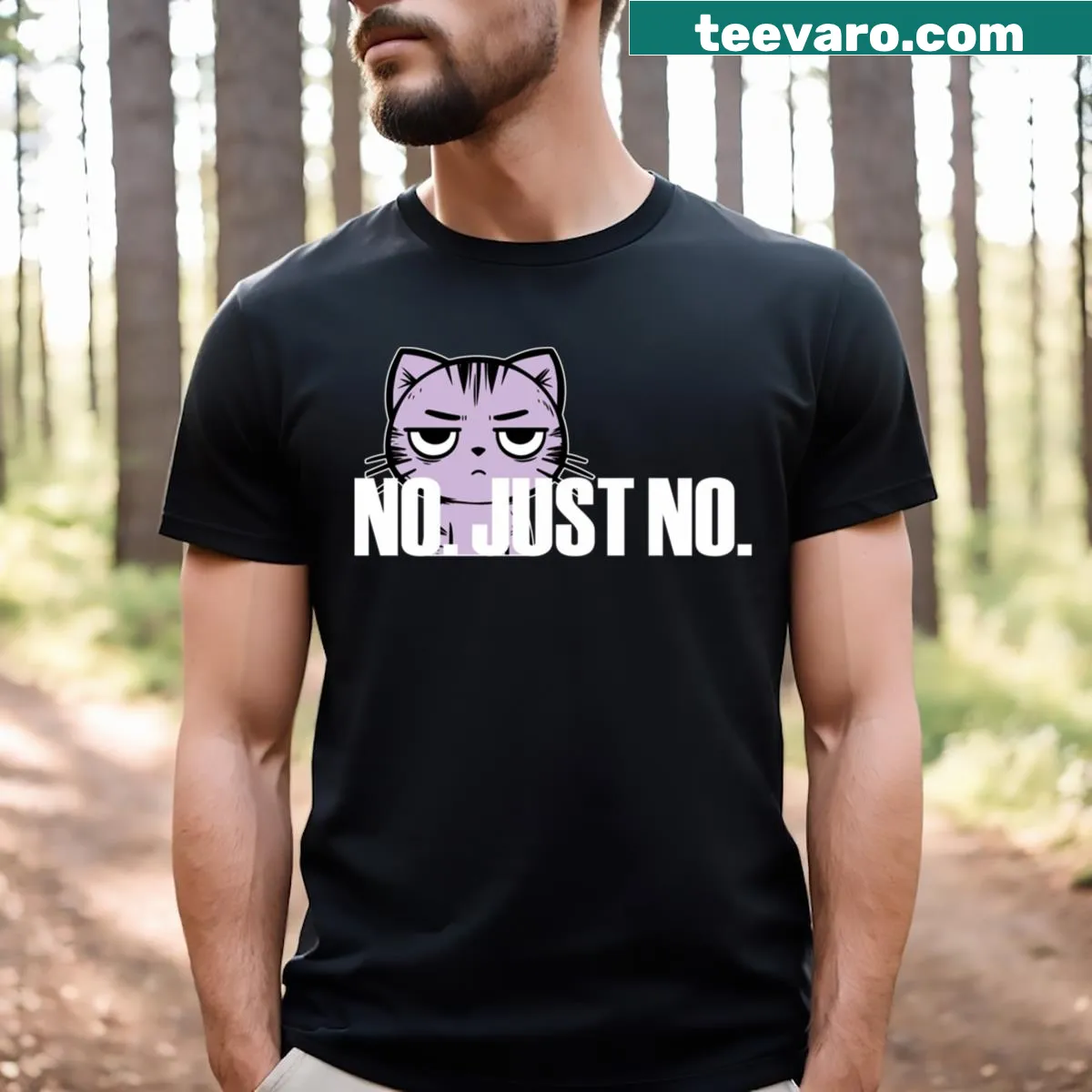 Cartoon cat with sarcastic text about irritation and patience, perfect for cat lovers — on a men's t-shirt