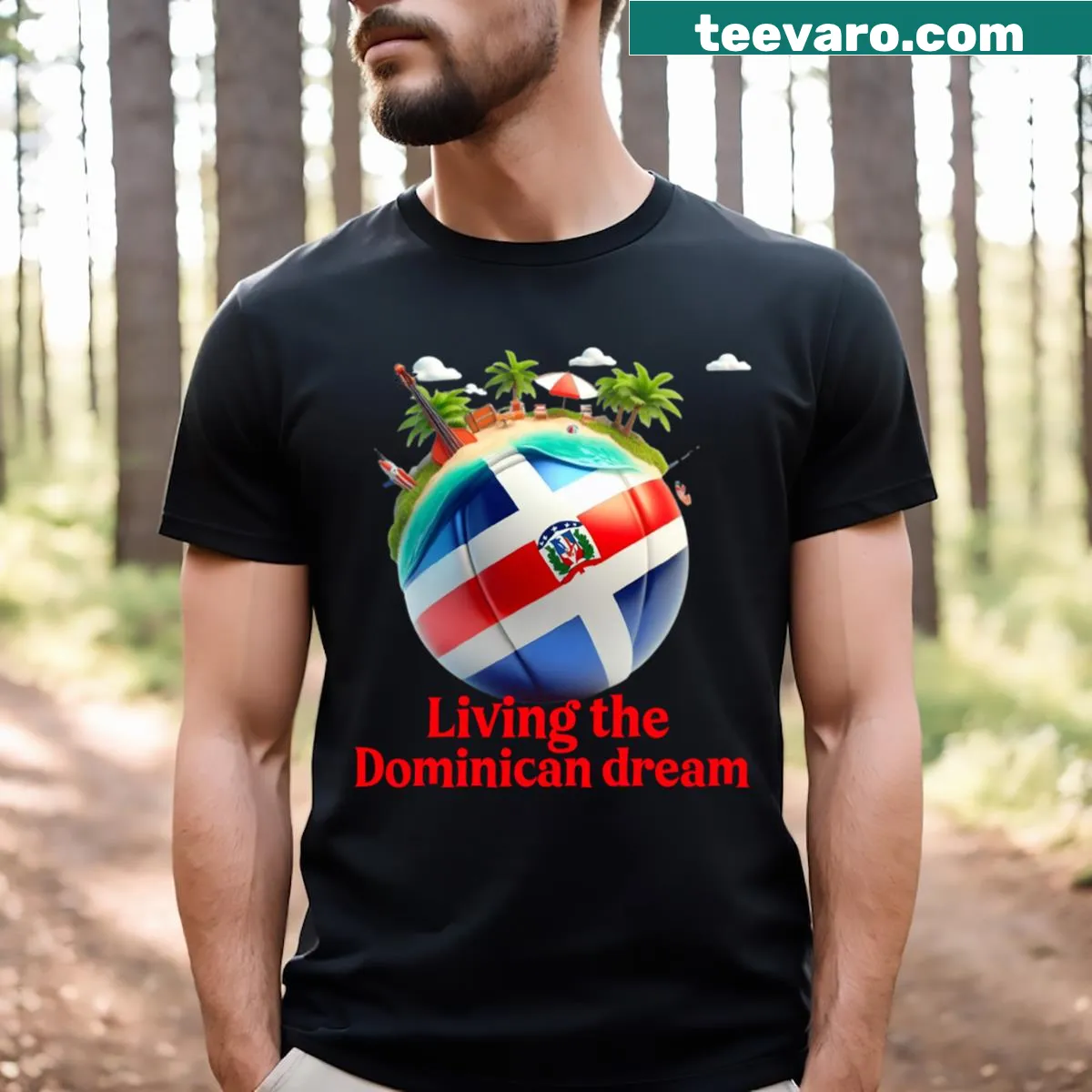 Inspirational Dominican Republic phrase on T-shirt — on a men's t-shirt