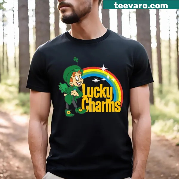 Fun graphic shirt featuring Lucky Charms cereal theme