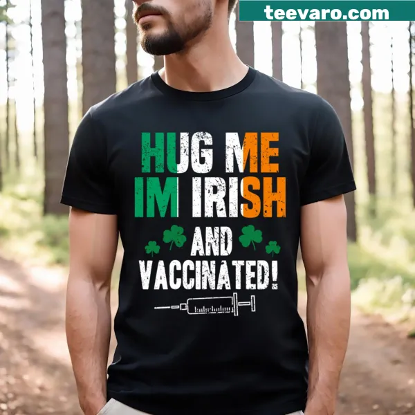 Cute St Patricks Day t-shirt with 'Hug Me I'm Irish' text