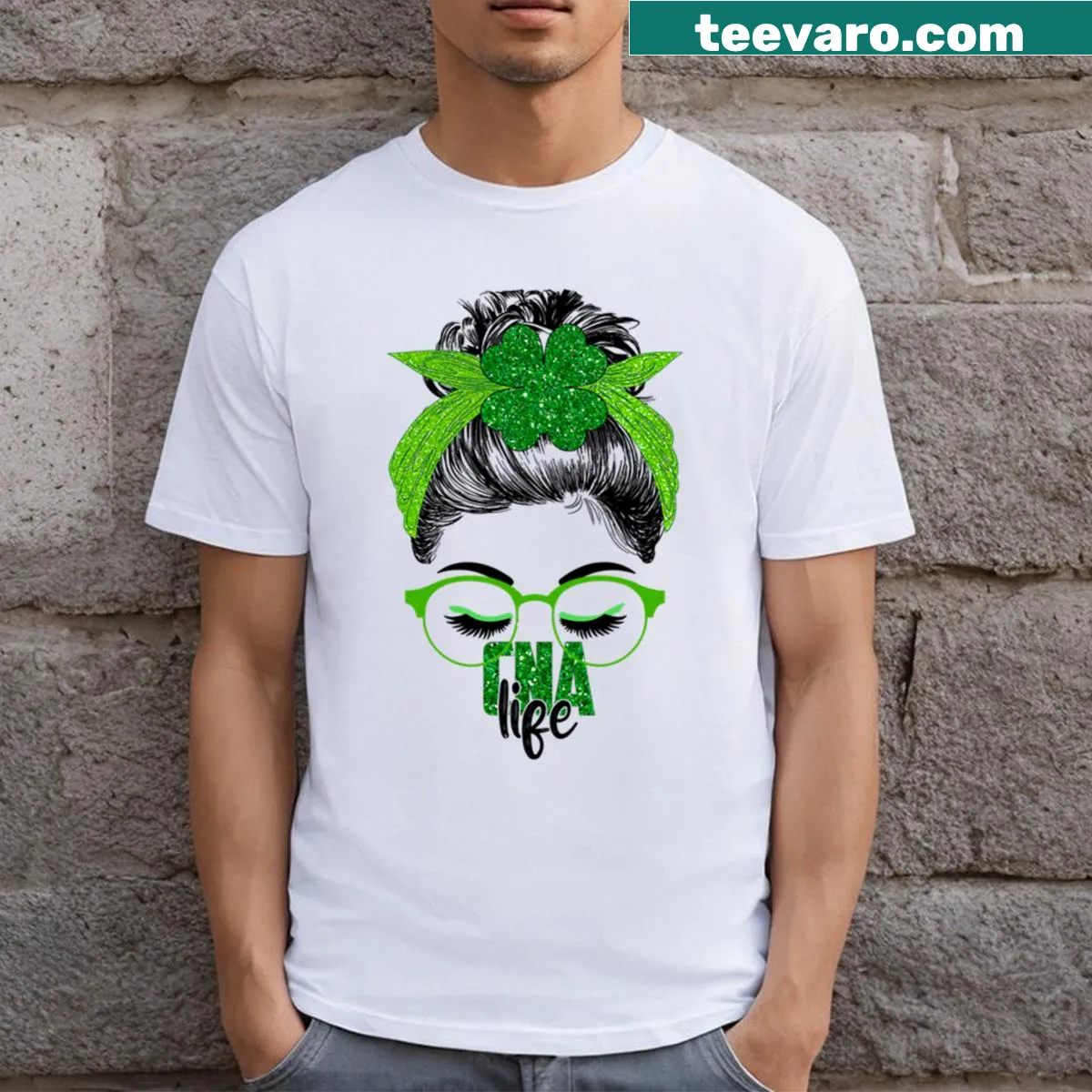 St. Patrick's Day t-shirt for nurses featuring a shamrock and pun — on a men's t-shirt