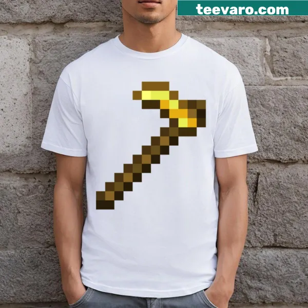 Illustration of Minecraft golden hoe item for gamers
